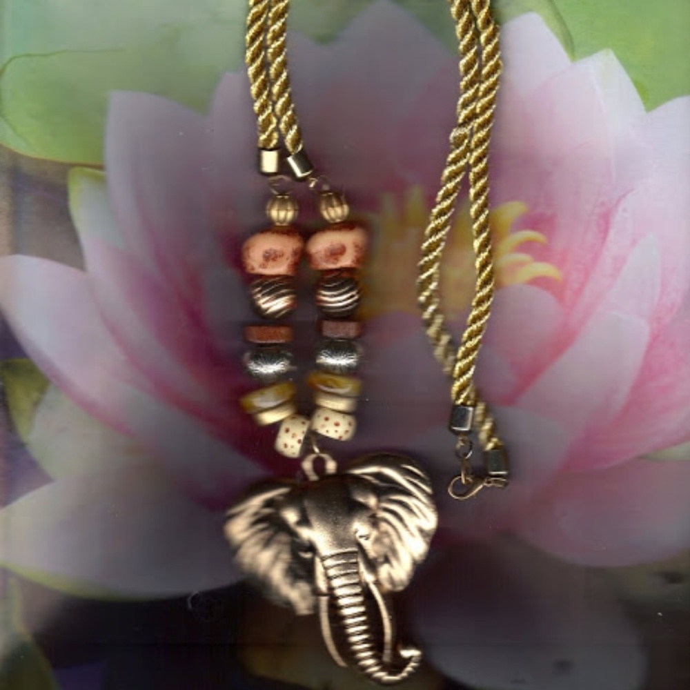 Copper Elephant Necklace